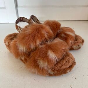 UGG Oh Yeah Spots Natural Shearling Slipper size 9